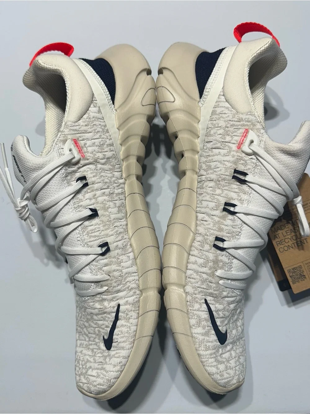 Nike Free Run 5.0 Next Nature White Obsidian Oreowood Running Shoes Mens Sz 10